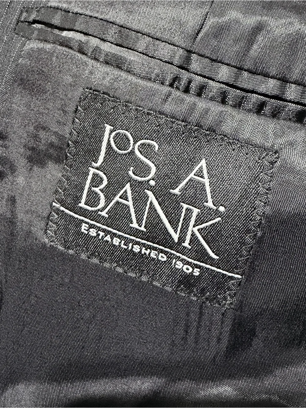 Jos. A. Bank Charcoal Pinstripe Sport Coat Blazer Mens 40L 2 Button Suit Jacket